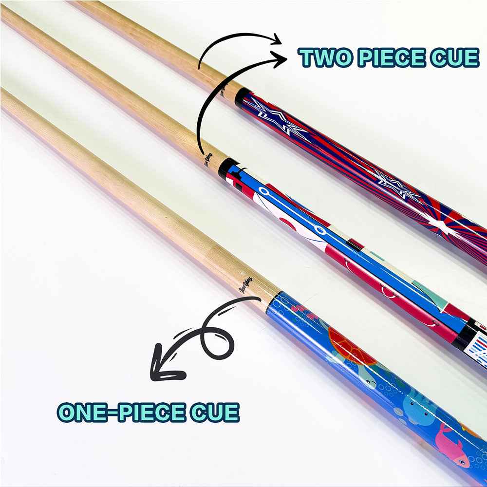 JIANYING Kids' Pool Cue, Junior-Specific Billiard Stick, Cartoon Maple Wood Cue for American Eight-Ball