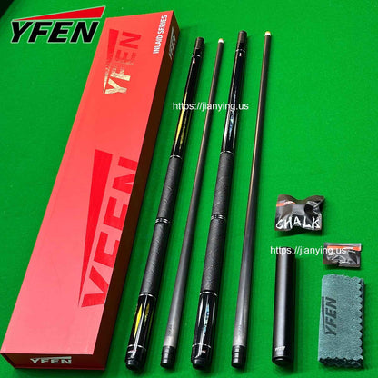 YFEN Carbon Fiber Billiard Pool Cue Set, Deep-Sea Abalone Shell Inlay Butt, 12.5mm Tip Professional Billiard Stick