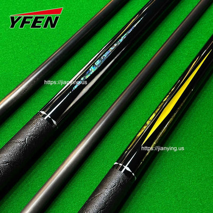 YFEN Carbon Fiber Billiard Pool Cue Set, Deep-Sea Abalone Shell Inlay Butt, 12.5mm Tip Professional Billiard Stick