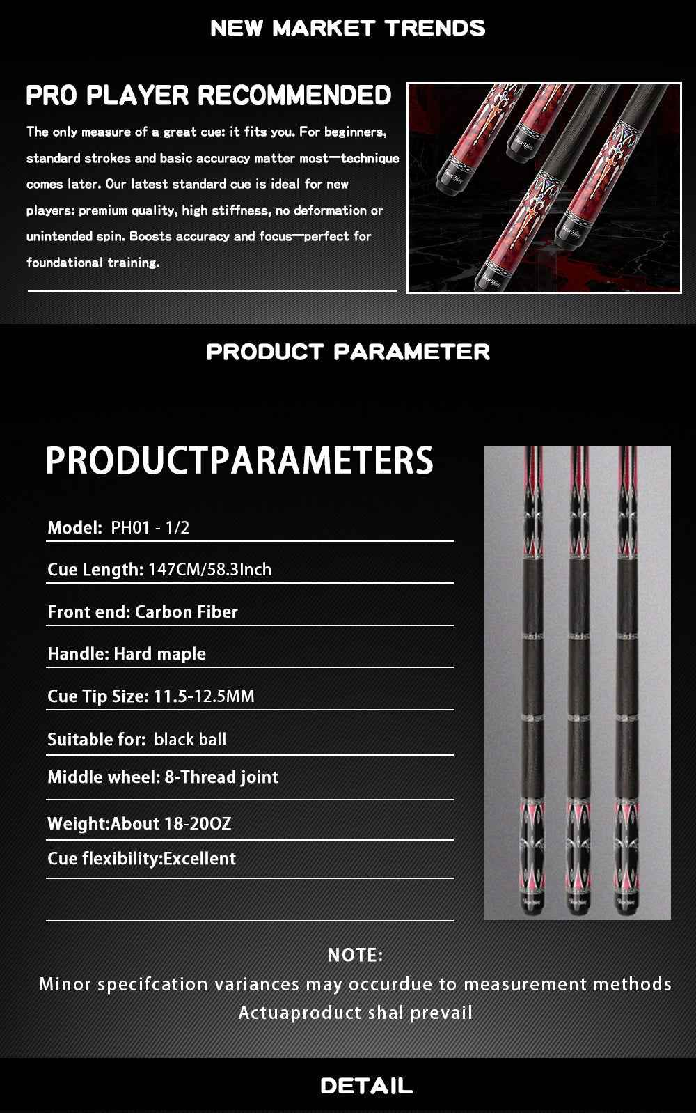 2026 new design billiard cue. Inlaying technique carbon fiber 1/2 billiard cue comes with a cue box and accessories. It features a 58-inch, 11.8mm cue tip Comes with cue case + leather tip + gloves + towel + chalk