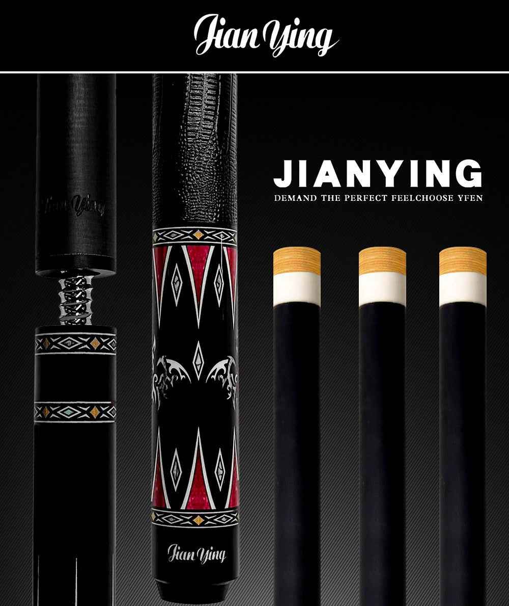 2026 new design billiard cue. Inlaying technique carbon fiber 1/2 billiard cue comes with a cue box and accessories. It features a 58-inch, 11.8mm cue tip Comes with cue case + leather tip + gloves + towel + chalk