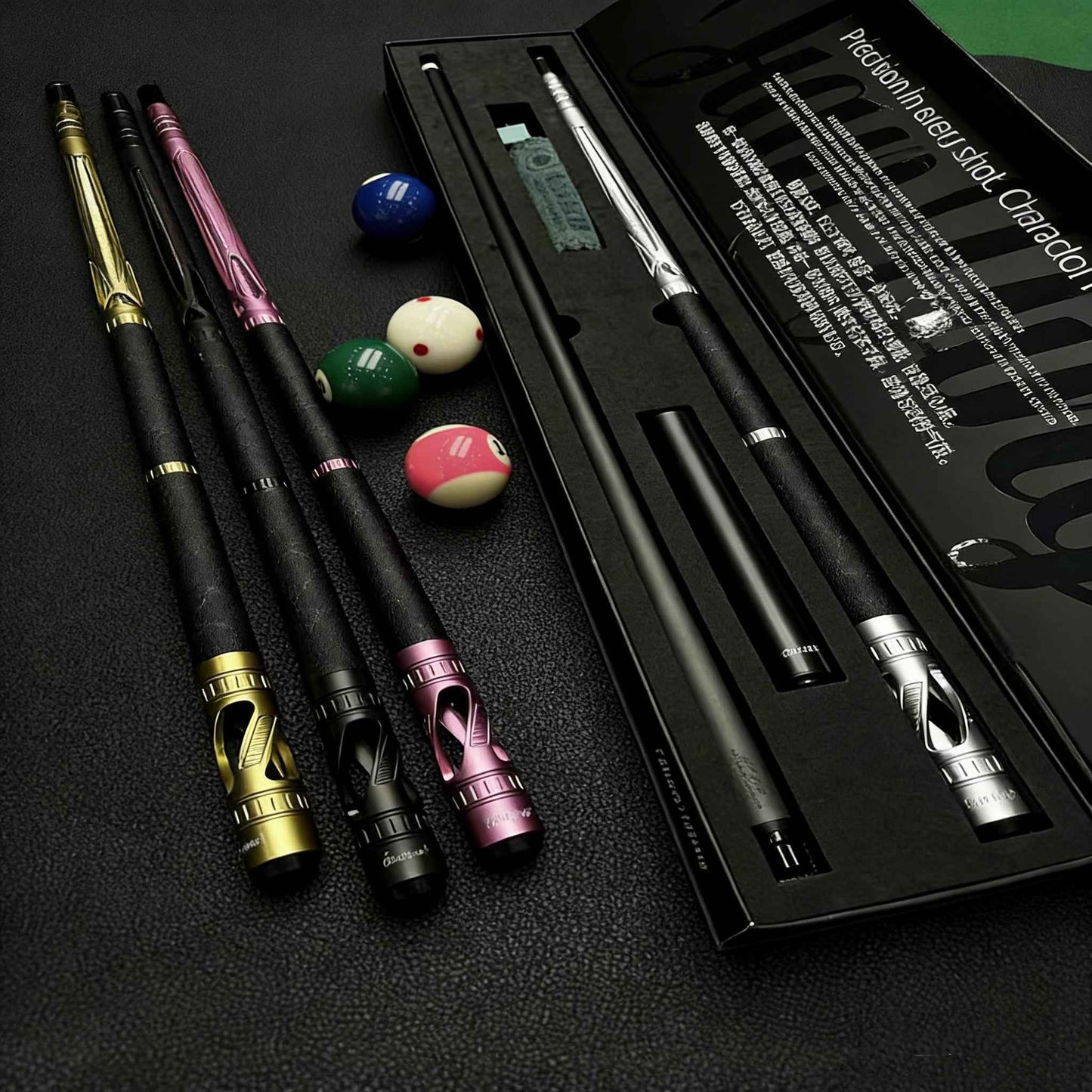 JIANYING YFEN High-Grade Metal Carbon Fiber Pool Cue Stick Set-11.8mm/12.5mm Tip,Top-Quality Carbon Fiber Billiard Stick with Free Accessories（副本）