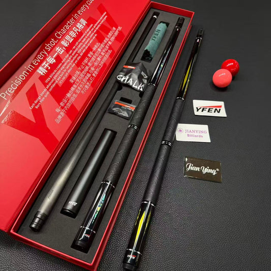 Free shipping to your door   5 PCS YFEN Carbon Fiber Cues with Deep-Sea Shell Inlay, Leather Grip & 12.5 mm Tips