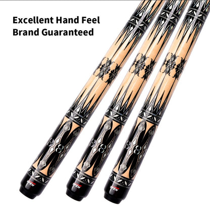 Hard maple front section + cushioned handle, 12.5MM tip tailored for blackball, 18 - 20oz weight + excellent flexibility—help you seal the win in one shot! - JIAN YING CuesHard maple front section + cushioned handle, 12.5MM tip tailored for blackball, 18 - 20oz weight + excellent flexibility—help you seal the win in one shot!球杆JIAN YING