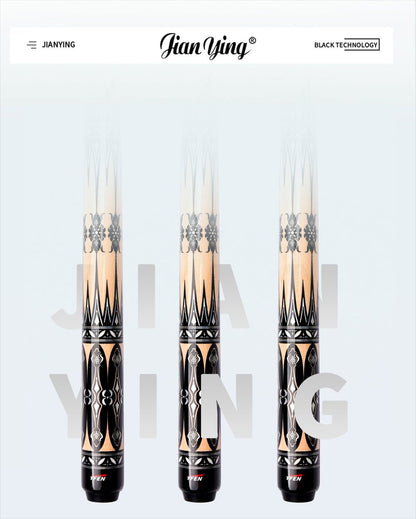 Hard maple front section + cushioned handle, 12.5MM tip tailored for blackball, 18 - 20oz weight + excellent flexibility—help you seal the win in one shot! - JIAN YING CuesHard maple front section + cushioned handle, 12.5MM tip tailored for blackball, 18 - 20oz weight + excellent flexibility—help you seal the win in one shot!球杆JIAN YING