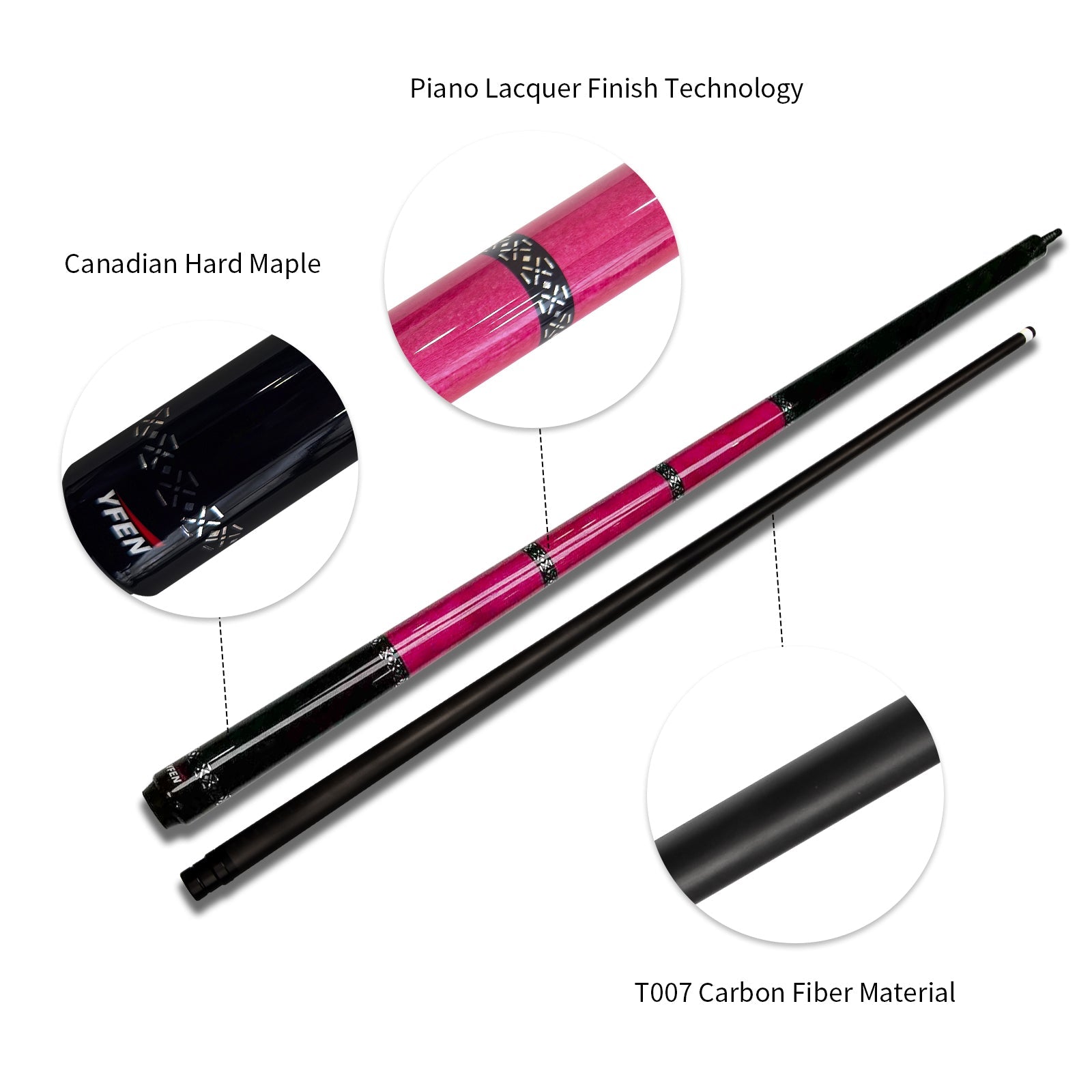JIAN YING YFEN Carbon Fiber 1/2 Billiard Cue 58 - inch 11.8mm Tip for Home & Club Use High - Quality Pool Stick - JIAN YING CuesJIAN YING YFEN Carbon Fiber 1/2 Billiard Cue 58 - inch 11.8mm Tip for Home & Club Use High - Quality Pool Stick球杆JIAN YING Cues