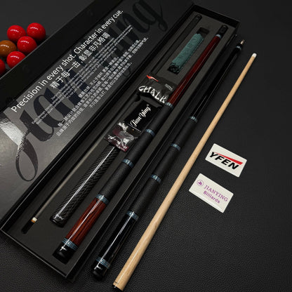 JIAN YING YFEN Carbon Fiber Pool Cue Sticks - Premium Ebony and Cocoa, Square - Core Maple Structure Biilliards Set - JIAN YING CuesJIAN YING YFEN Carbon Fiber Pool Cue Sticks - Premium Ebony and Cocoa, Square - Core Maple Structure Biilliards Set球杆JIAN YING