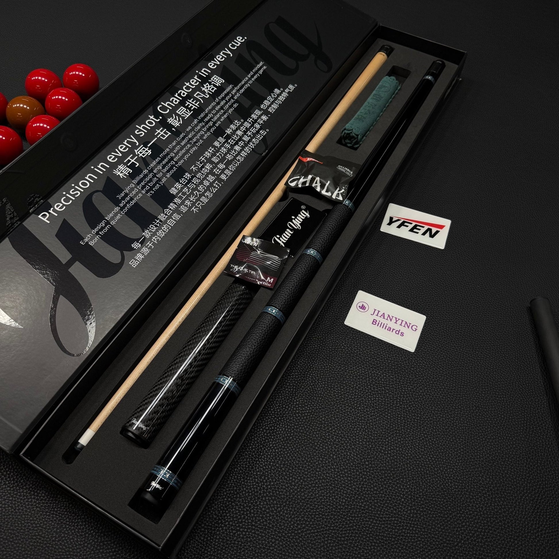 JIAN YING YFEN Carbon Fiber Pool Cue Sticks - Premium Ebony and Cocoa, Square - Core Maple Structure Biilliards Set - JIAN YING CuesJIAN YING YFEN Carbon Fiber Pool Cue Sticks - Premium Ebony and Cocoa, Square - Core Maple Structure Biilliards Set球杆JIAN YING
