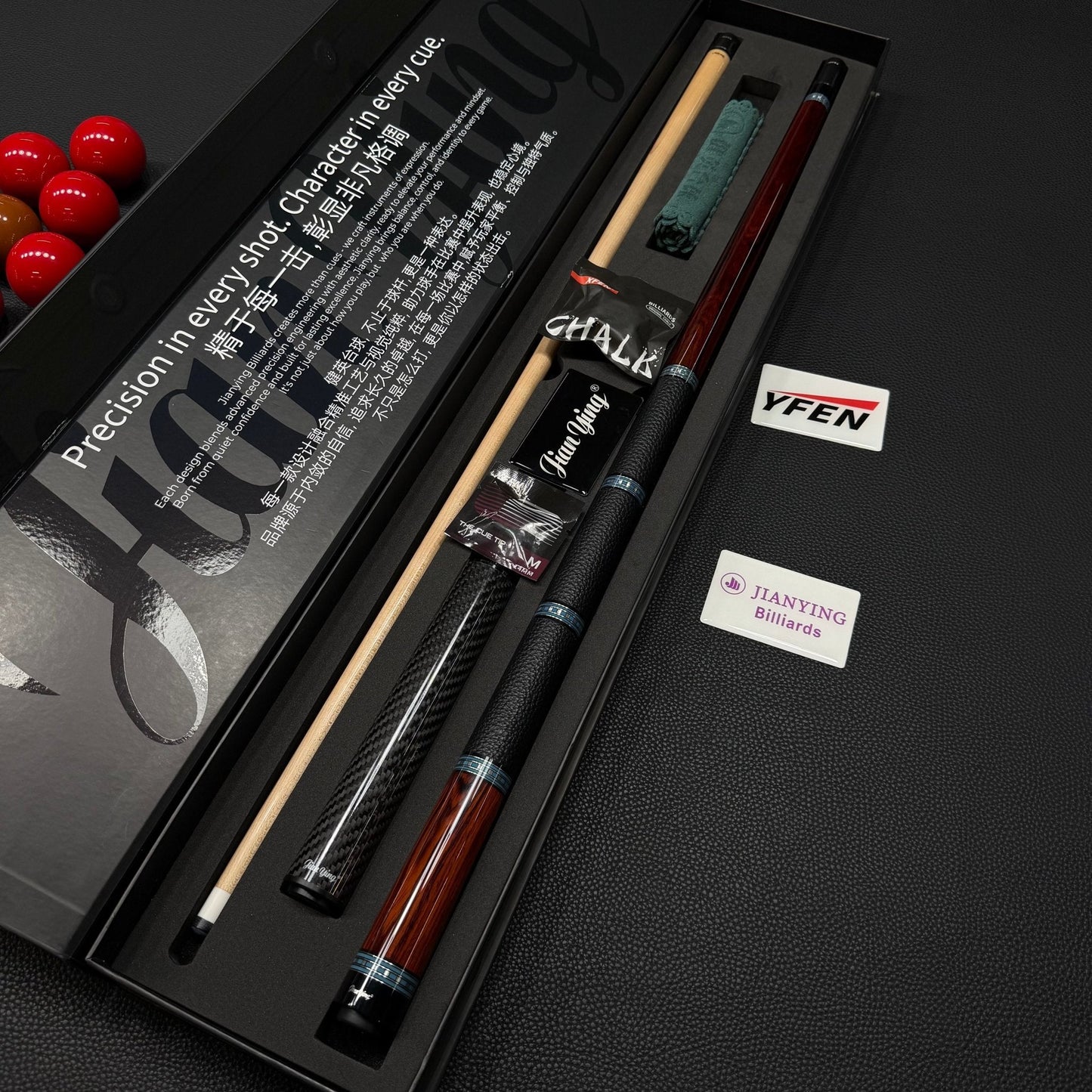 JIAN YING YFEN Carbon Fiber Pool Cue Sticks - Premium Ebony and Cocoa, Square - Core Maple Structure Biilliards Set - JIAN YING CuesJIAN YING YFEN Carbon Fiber Pool Cue Sticks - Premium Ebony and Cocoa, Square - Core Maple Structure Biilliards Set球杆JIAN YING