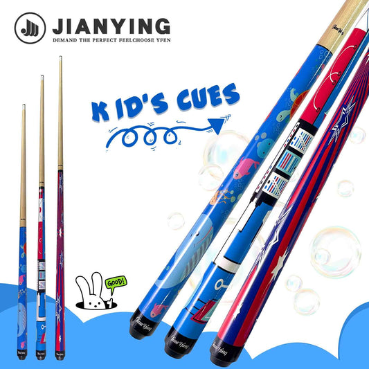 JIANYING Kids' Pool Cue, Junior - Specific Billiard Stick, Cartoon Maple Wood Cue for American Eight - Ball - JIAN YING CuesJIANYING Kids' Pool Cue, Junior - Specific Billiard Stick, Cartoon Maple Wood Cue for American Eight - Ball球杆JIAN YING