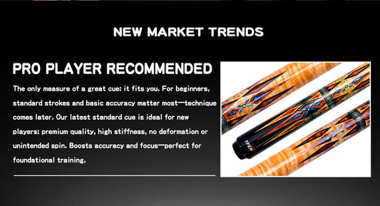 PA08 - 1/2 Blackball Pool Cue – 12.5MM Tip Hard Maple Billiard Stick with Cushioned Grip - JIAN YING CuesPA08 - 1/2 Blackball Pool Cue – 12.5MM Tip Hard Maple Billiard Stick with Cushioned Grip球杆JIAN YING