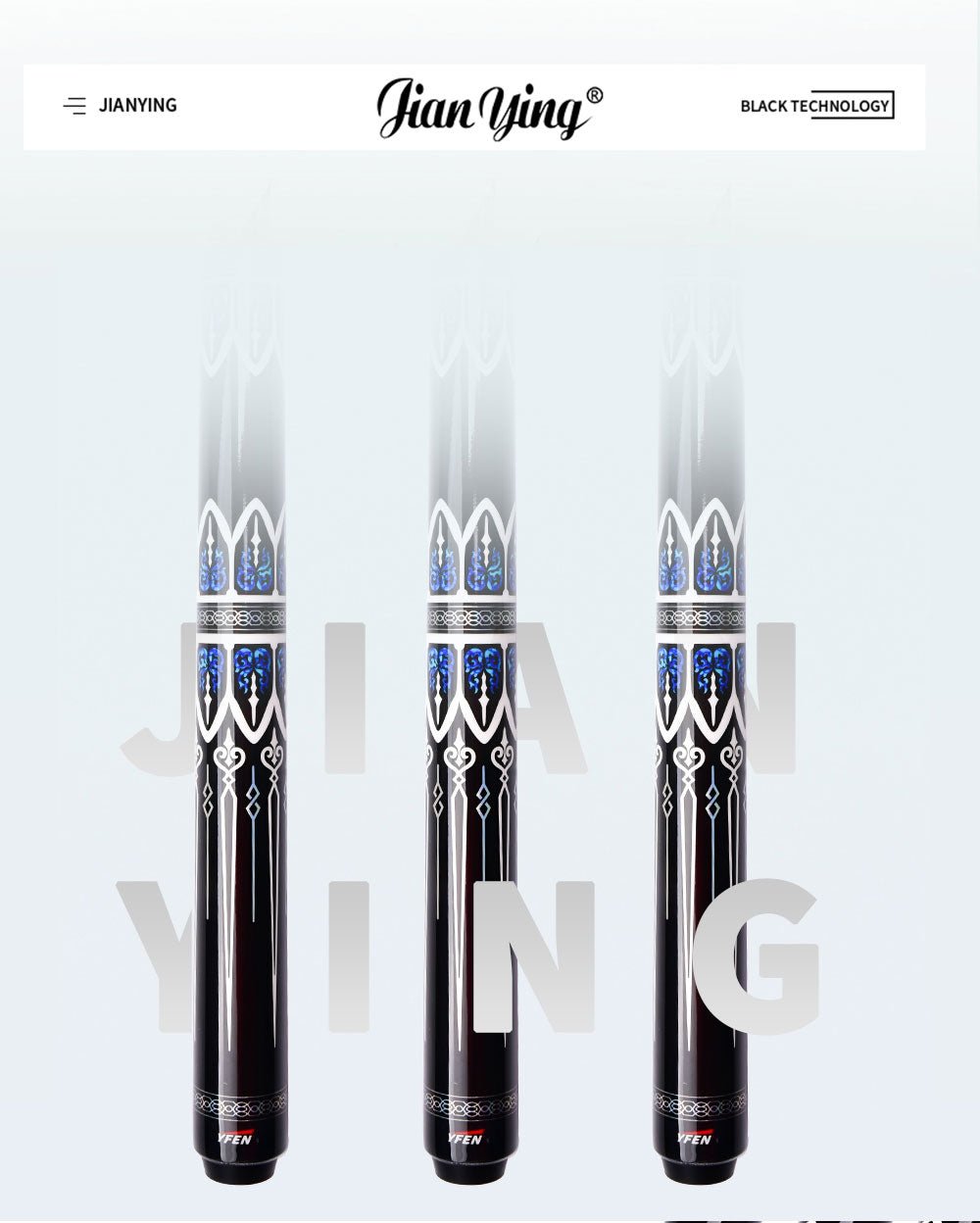 PA08 - 1/2 Blackball Pool Cue – 12.5MM Tip Hard Maple Billiard Stick with Cushioned Grip - JIAN YING CuesPA08 - 1/2 Blackball Pool Cue – 12.5MM Tip Hard Maple Billiard Stick with Cushioned Grip球杆JIAN YING