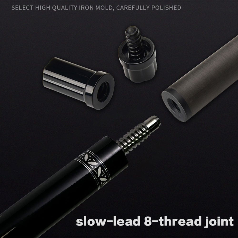 PA08 - 1/2 Blackball Pool Cue - 12.5MM Tip Hard Maple Wood Billiard Stick with Cushioned Handle - JIAN YING CuesPA08 - 1/2 Blackball Pool Cue - 12.5MM Tip Hard Maple Wood Billiard Stick with Cushioned HandleJIAN YING Cues