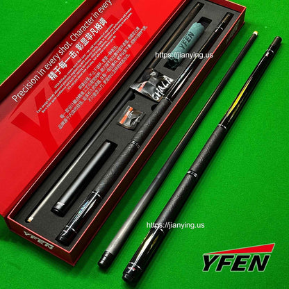 YFEN Carbon Fiber Billiard Pool Cue Set, Deep-Sea Abalone Shell Inlay Butt, 12.5mm Tip Professional Billiard Stick