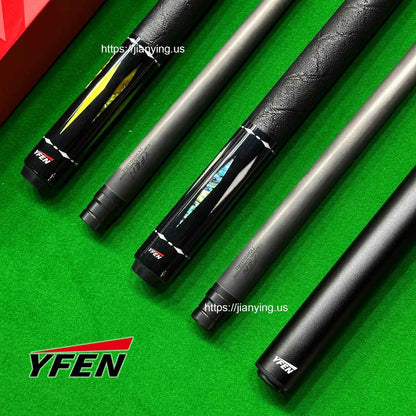 YFEN Carbon Fiber Billiard Pool Cue Set, Deep-Sea Abalone Shell Inlay Butt, 12.5mm Tip Professional Billiard Stick