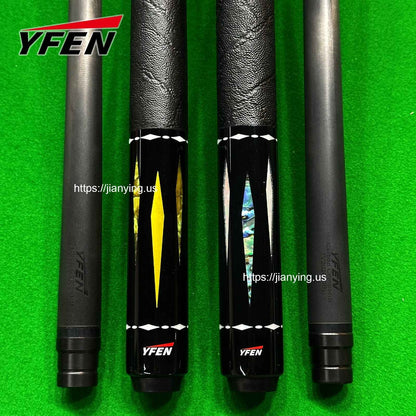 YFEN Carbon Fiber Billiard Pool Cue Set, Deep-Sea Abalone Shell Inlay Butt, 12.5mm Tip Professional Billiard Stick
