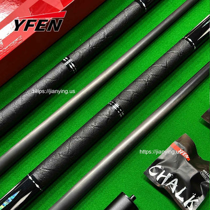 YFEN Carbon Fiber Billiard Pool Cue Set, Deep-Sea Abalone Shell Inlay Butt, 12.5mm Tip Professional Billiard Stick